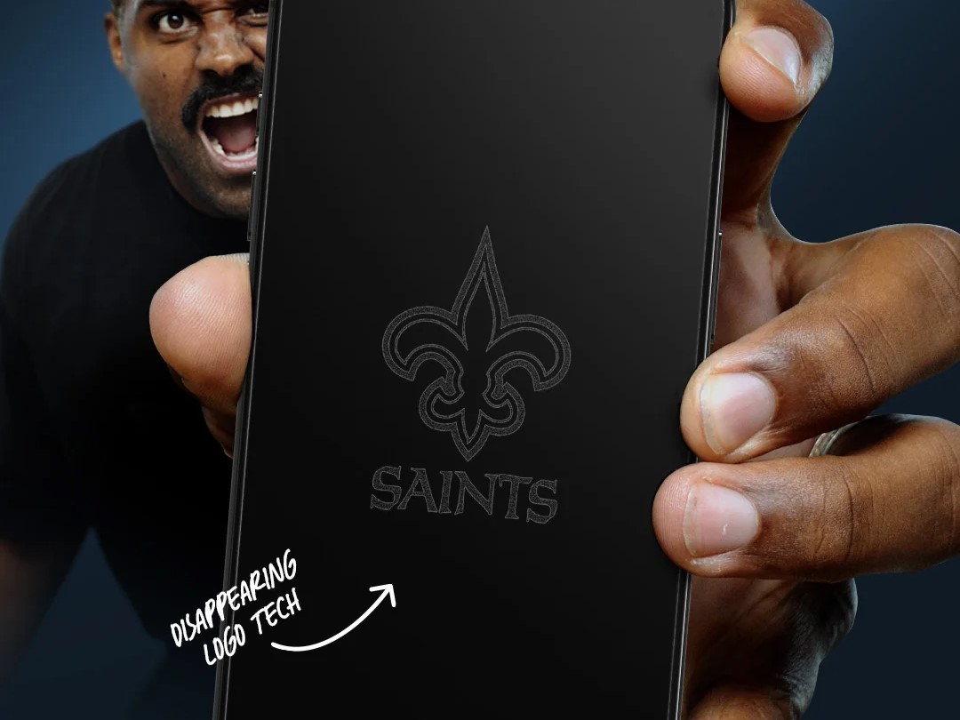 Screen Skinz with Saints logo on the screen example football player -- Techigar