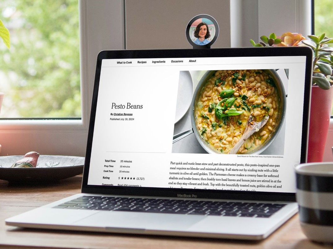 Napster View camera on Mac laptop with AI companion visible