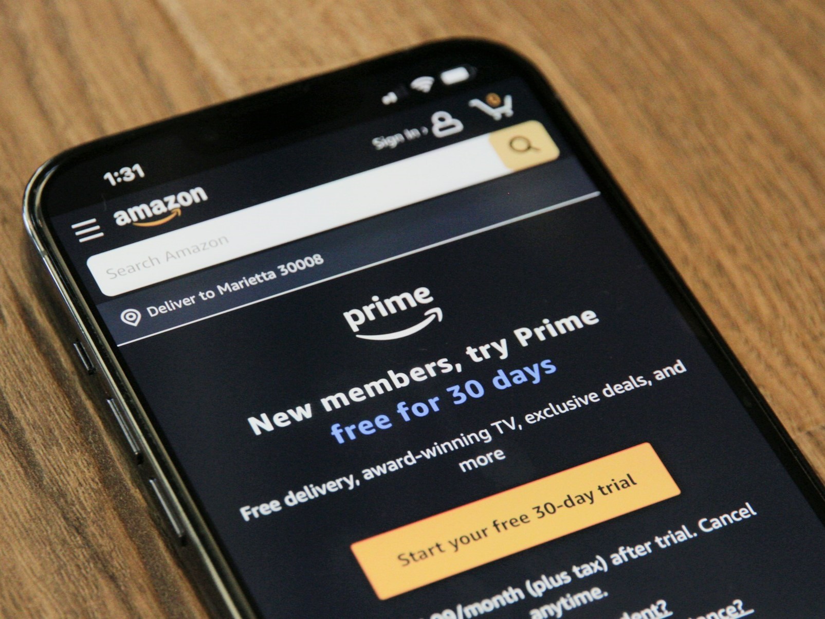Amazon Prime Big Deal Days and October Prime display on phone