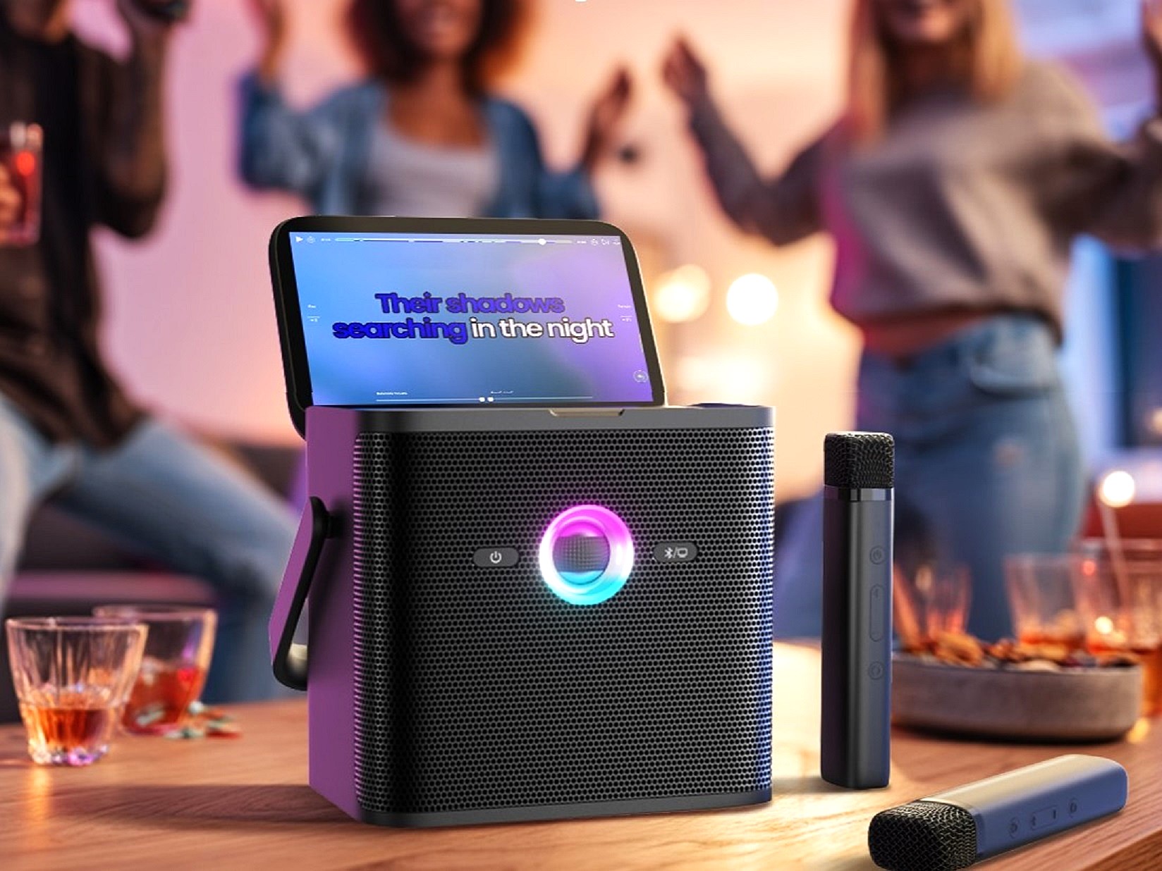 Portable karaoke machine Shell S3 on table